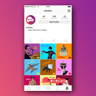 Instagram-Projekt | @wortwix > Grafikdesign, Wortspiele mit Dion Murawski | seit 10.2017